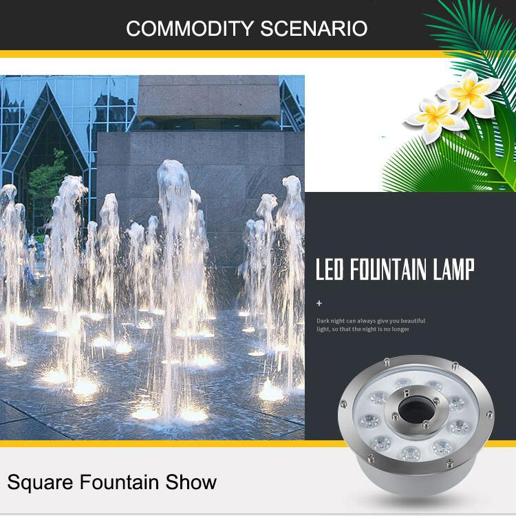 24W Landscape Ring LED Stainless Steel Underwater Fountain Light(White Light) - Underwater Lights by buy2fix | Online Shopping UK | buy2fix