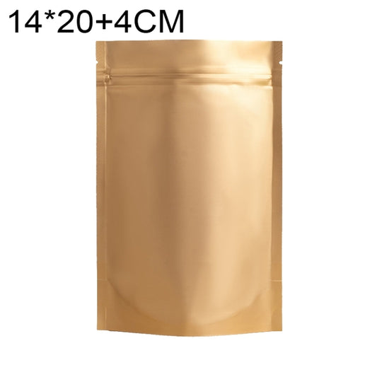 100 PCS/Set Matte Aluminum Foil Snack Stand-up Pouch, Size:14x20+4cm(Gold) - Preservation Supplies by buy2fix | Online Shopping UK | buy2fix