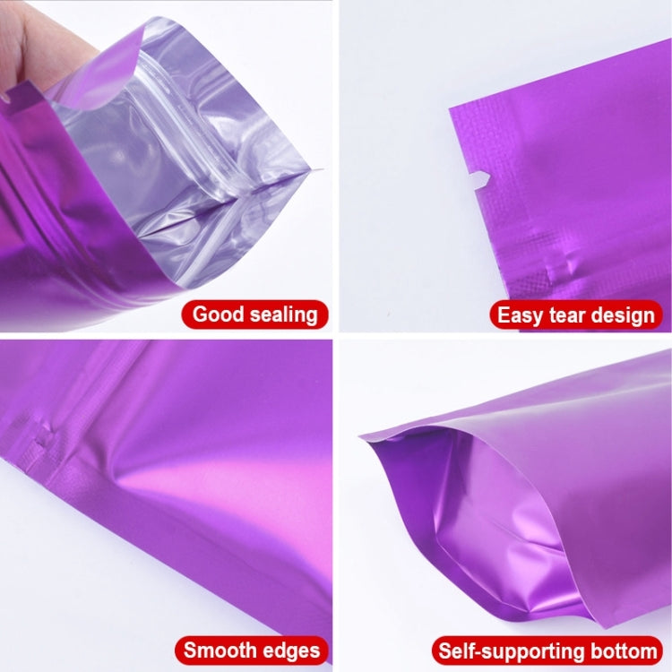 100 PCS/Set Matte Aluminum Foil Snack Stand-up Pouch, Size:20x30+5cm(Purple) - Preservation Supplies by buy2fix | Online Shopping UK | buy2fix