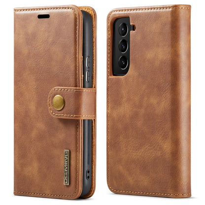 For Samsung Galaxy S22 5G DG.MING Crazy Horse Texture Detachable Magnetic Leather Phone Case(Brown) - Galaxy S22 5G Cases by DG.MING | Online Shopping UK | buy2fix