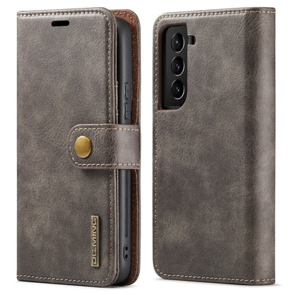 For Samsung Galaxy S22 5G DG.MING Crazy Horse Texture Detachable Magnetic Leather Phone Case(Grey) - Galaxy S22 5G Cases by DG.MING | Online Shopping UK | buy2fix