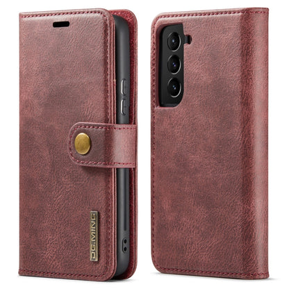 For Samsung Galaxy S22 5G DG.MING Crazy Horse Texture Detachable Magnetic Leather Phone Case(Red) - Galaxy S22 5G Cases by DG.MING | Online Shopping UK | buy2fix