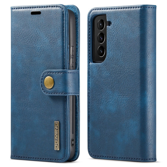 For Samsung Galaxy S22+ 5G DG.MING Crazy Horse Texture Detachable Magnetic Leather Phone Case(Blue) - Galaxy S22+ 5G Cases by DG.MING | Online Shopping UK | buy2fix