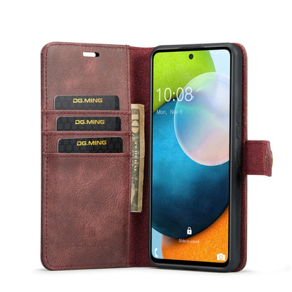 For Samsung Galaxy A53 5G DG.MING Crazy Horse Texture Detachable Magnetic Leather Phone Case(Red) - Galaxy Phone Cases by DG.MING | Online Shopping UK | buy2fix