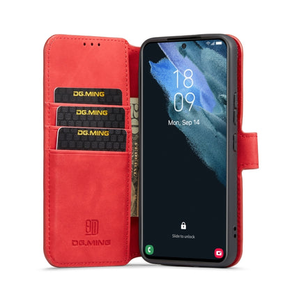 For Samsung Galaxy S22+ DG.MING Retro Oil Side Horizontal Flip Leather Case with Holder & Card Slots & Wallet(Red) - Galaxy S22+ 5G Cases by DG.MING | Online Shopping UK | buy2fix