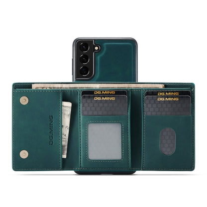 For Samsung Galaxy S22 5G DG.MING M1 Series 3-Fold Multi Card Wallet Phone Case(Green) - Galaxy S22 5G Cases by DG.MING | Online Shopping UK | buy2fix