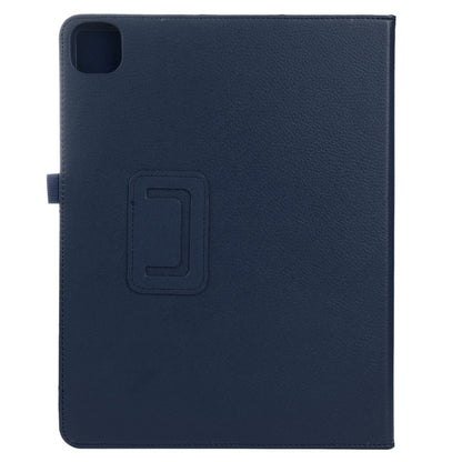 For iPad Air 13 2024 / iPad Pro 12.9 2022 / 2021 / 2020 / 2018 Litchi Texture Solid Color Leather Tablet Case(Dark Blue) - iPad Pro 12.9 (2022/2021) Cases by buy2fix | Online Shopping UK | buy2fix