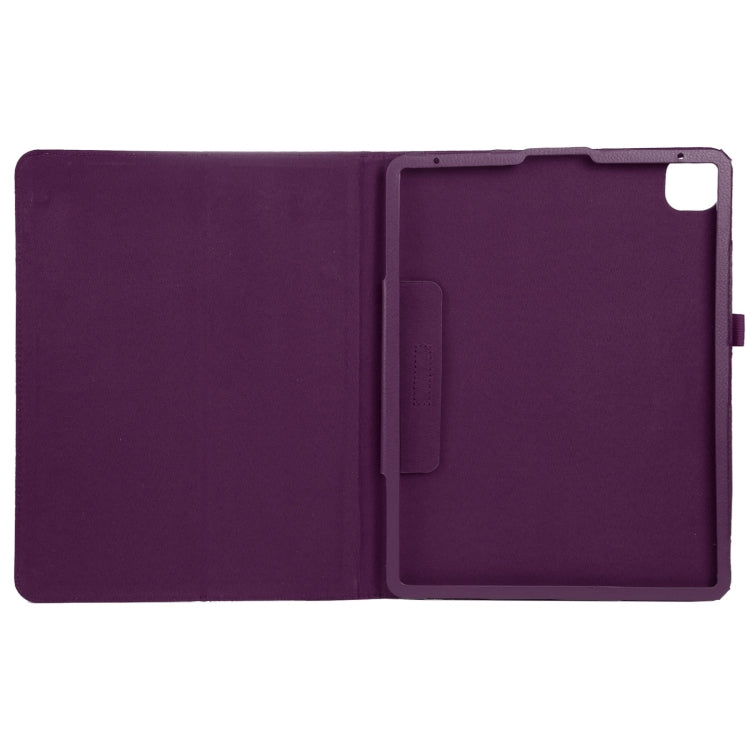 For iPad Air 13 2024 / iPad Pro 12.9 2022 / 2021 / 2020 / 2018 Litchi Texture Solid Color Leather Tablet Case(Purple) - iPad Pro 12.9 (2022/2021) Cases by buy2fix | Online Shopping UK | buy2fix