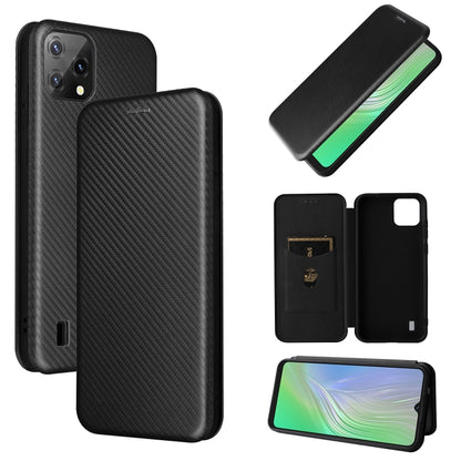 For Blackview A55 Carbon Fiber Texture Horizontal Flip PU Phone Case(Black) - More Brand by buy2fix | Online Shopping UK | buy2fix