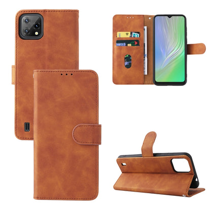 For Blackview A55 Skin Feel Magnetic Buckle Leather Phone Case(Brown) - More Brand by buy2fix | Online Shopping UK | buy2fix