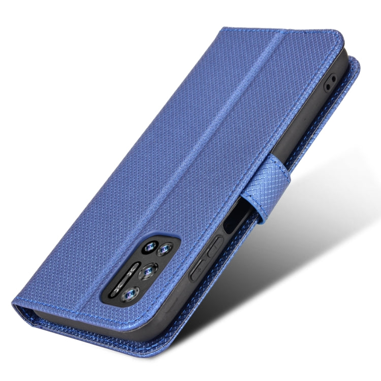 For DOOGEE N40 Pro Diamond Texture Leather Phone Case(Blue) - Doogee Cases by buy2fix | Online Shopping UK | buy2fix