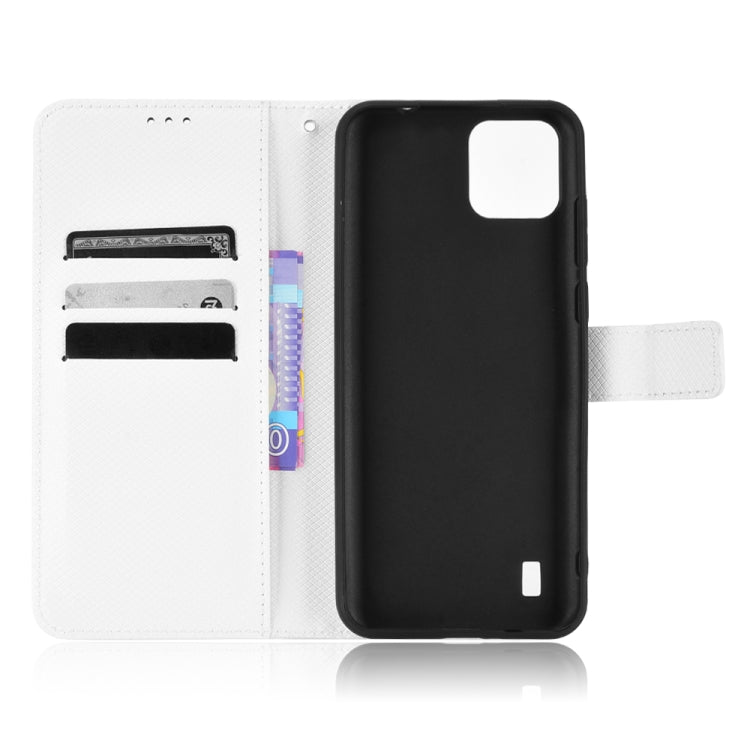For Blackview A55 Diamond Texture Leather Phone Case(White) - More Brand by buy2fix | Online Shopping UK | buy2fix