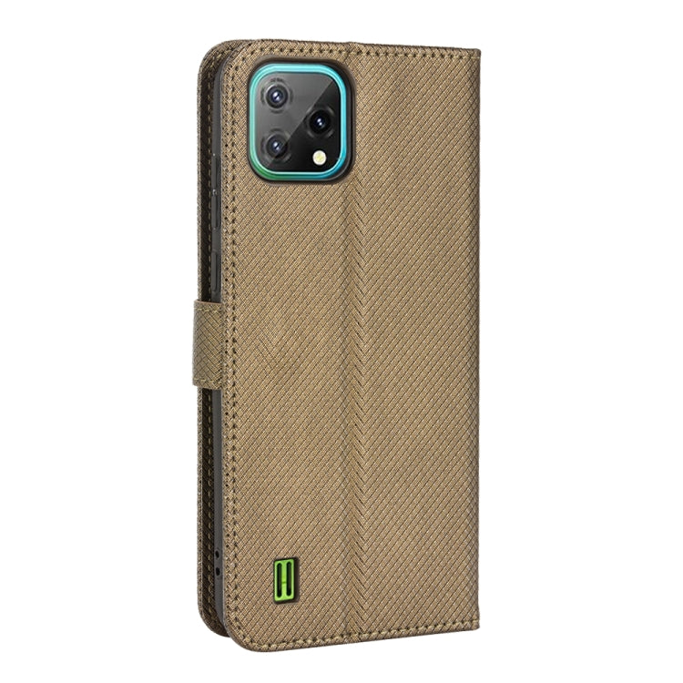 For Blackview A55 Diamond Texture Leather Phone Case(Brown) - More Brand by buy2fix | Online Shopping UK | buy2fix