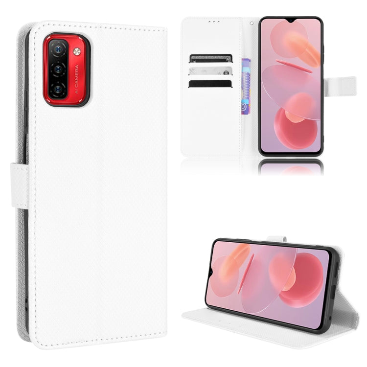 For Ulefone Note 12P Diamond Texture Leather Phone Case(White) - Ulefone Cases by buy2fix | Online Shopping UK | buy2fix