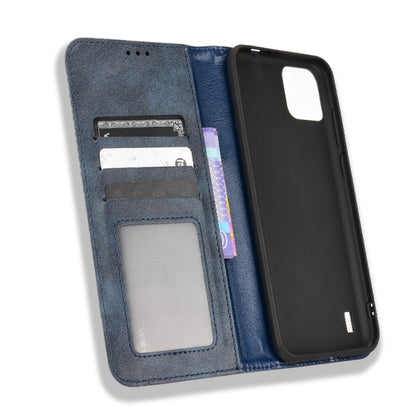 For Blackview A55 Magnetic Buckle Retro Crazy Horse Leather Phone Case(Blue) - More Brand by buy2fix | Online Shopping UK | buy2fix