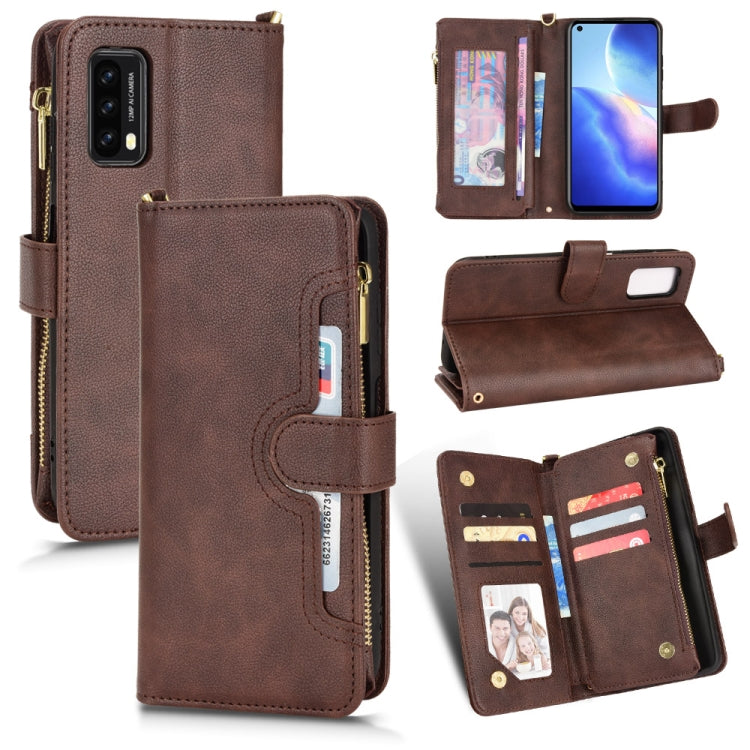 For Blackview A90 Litchi Texture Zipper Leather Phone Case(Brown) - More Brand by buy2fix | Online Shopping UK | buy2fix