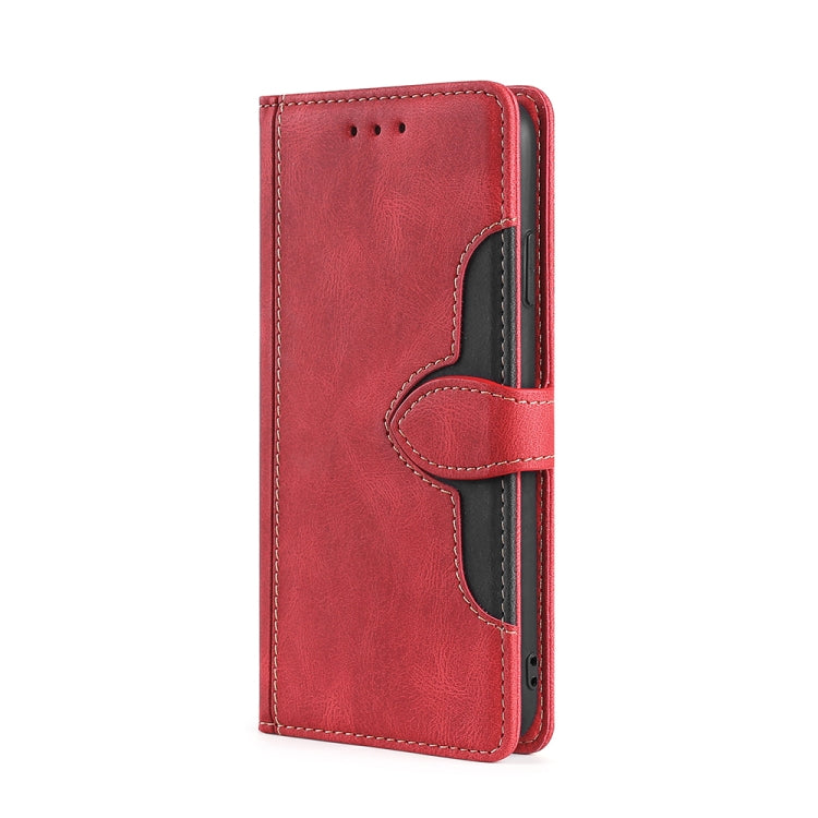 For Blackview A100 Skin Feel Straw Hat Magnetic Buckle Leather Phone Case(Red) - More Brand by buy2fix | Online Shopping UK | buy2fix