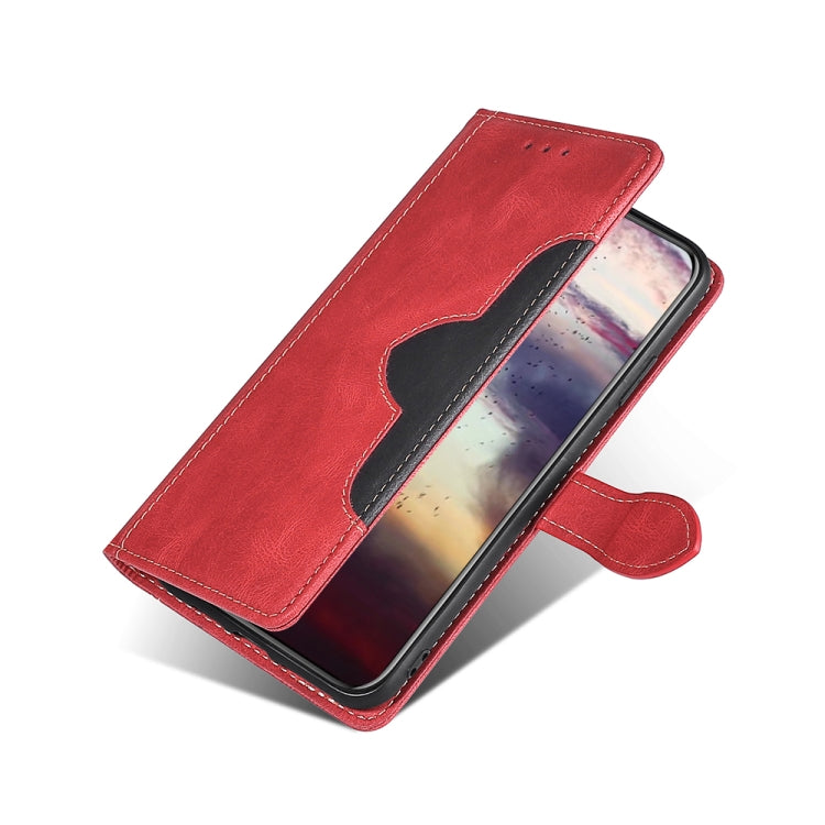 For Blackview A100 Skin Feel Straw Hat Magnetic Buckle Leather Phone Case(Red) - More Brand by buy2fix | Online Shopping UK | buy2fix