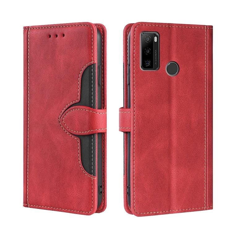 For Ulefone Note 10 Skin Feel Straw Hat Magnetic Buckle Leather Phone Case(Red) - Ulefone Cases by buy2fix | Online Shopping UK | buy2fix