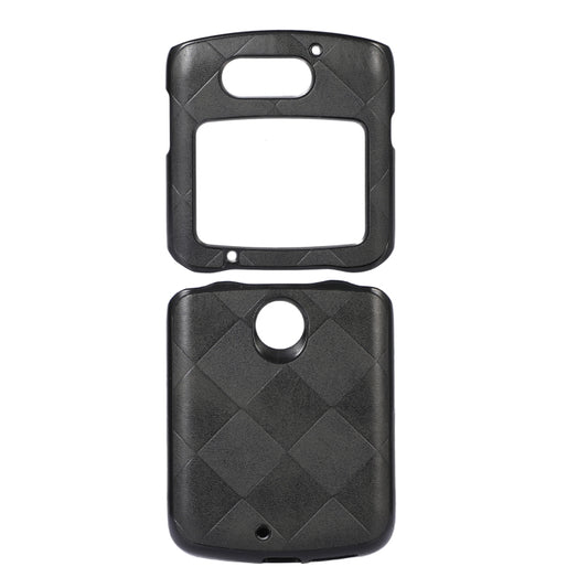 For Motorola Moto Razr 5G Weave Plaid PU Phone Case(Black) - Motorola Cases by buy2fix | Online Shopping UK | buy2fix