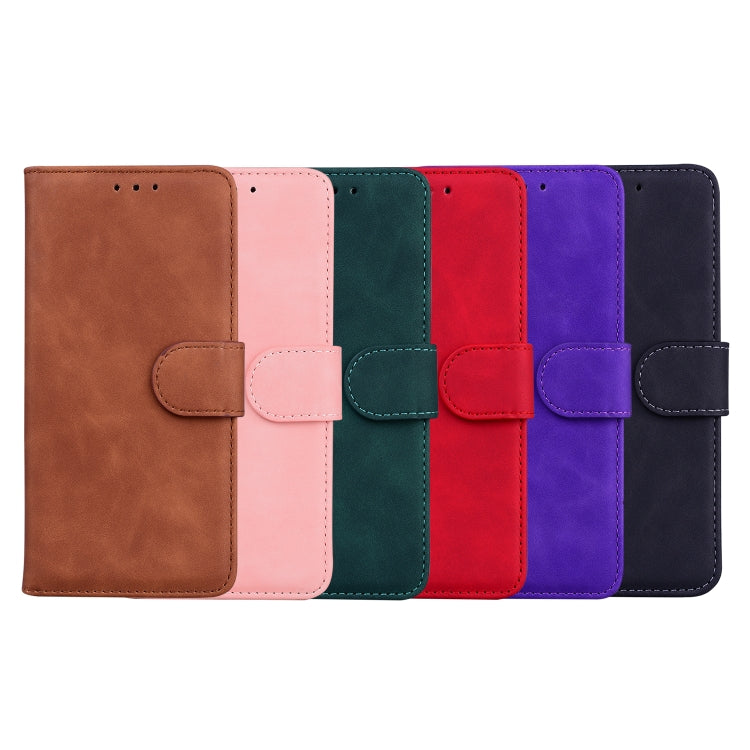 For Blackview A60 Pro Skin Feel Pure Color Flip Leather Phone Case(Brown) - More Brand by buy2fix | Online Shopping UK | buy2fix