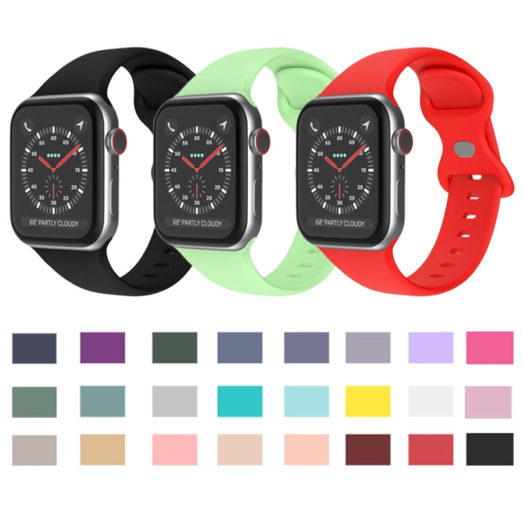 Butterfly Buckle Silicone Watch Band, Size: L For Apple Watch Ultra 49mm&Watch Ultra 2 49mm / Series 9&8&7 45mm / SE 3&SE 2&6&SE&5&4 44mm / 3&2&1 42mm(Barbie Pink) - Watch Bands by buy2fix | Online Shopping UK | buy2fix