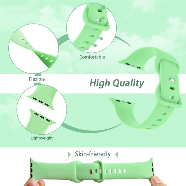 Butterfly Buckle Silicone Watch Band, Size: L For Apple Watch Ultra 49mm&Watch Ultra 2 49mm / Series 9&8&7 45mm / SE 3&SE 2&6&SE&5&4 44mm / 3&2&1 42mm(Olive Green) - Watch Bands by buy2fix | Online Shopping UK | buy2fix