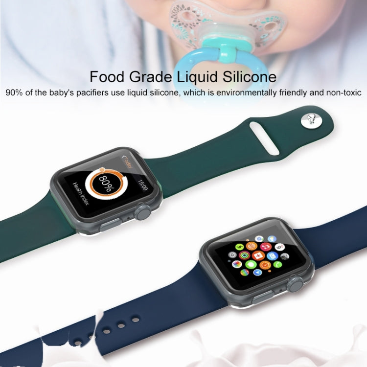 For Apple Watch Series 7 41mm / 6 & SE & 5 & 4 40mm / 3 & 2 & 1 38mm Mutural Liquid Silicone Watch Band(Blue) - Watch Bands by Mutural | Online Shopping UK | buy2fix