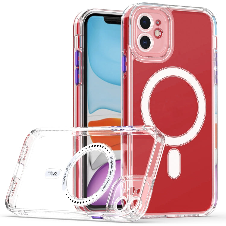 For iPhone 11 Cat-eye TPU + Acrylic Magsafe Phone Case (Purple) - iPhone 11 Cases by buy2fix | Online Shopping UK | buy2fix