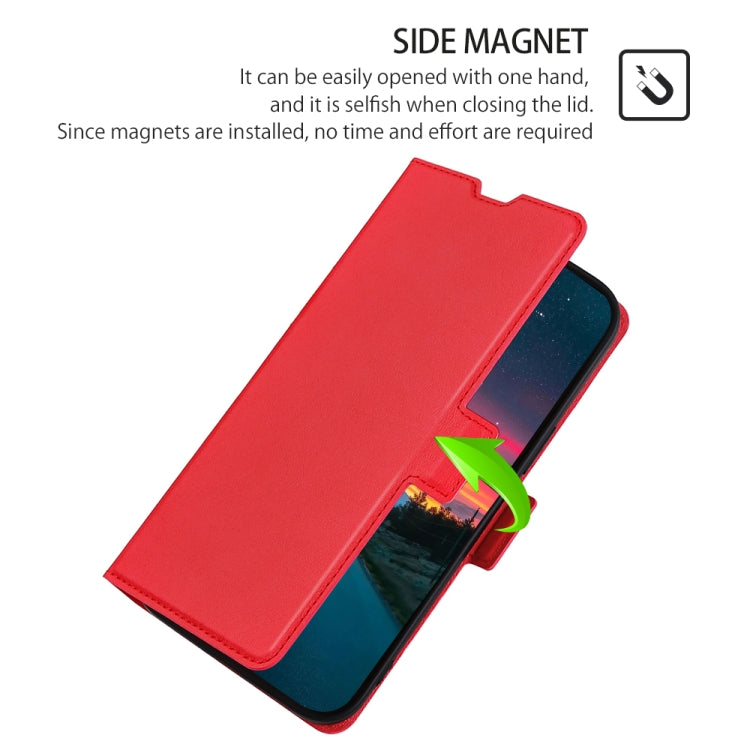 For Ulefone Note 12P Ultra-thin Voltage Side Buckle PU + TPU Leather Phone Case(Red) - Ulefone Cases by buy2fix | Online Shopping UK | buy2fix