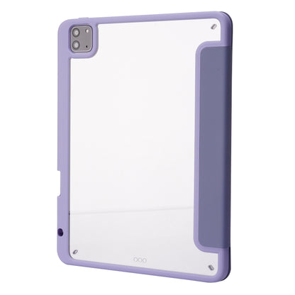 For iPad Air 13 2024 / iPad Pro 12.9 2022 / 2021 / 2020 / 2018 Deformation Transparent Acrylic Leather Tablet Case(Lavender Grey) - iPad Pro 12.9 (2022/2021) Cases by buy2fix | Online Shopping UK | buy2fix