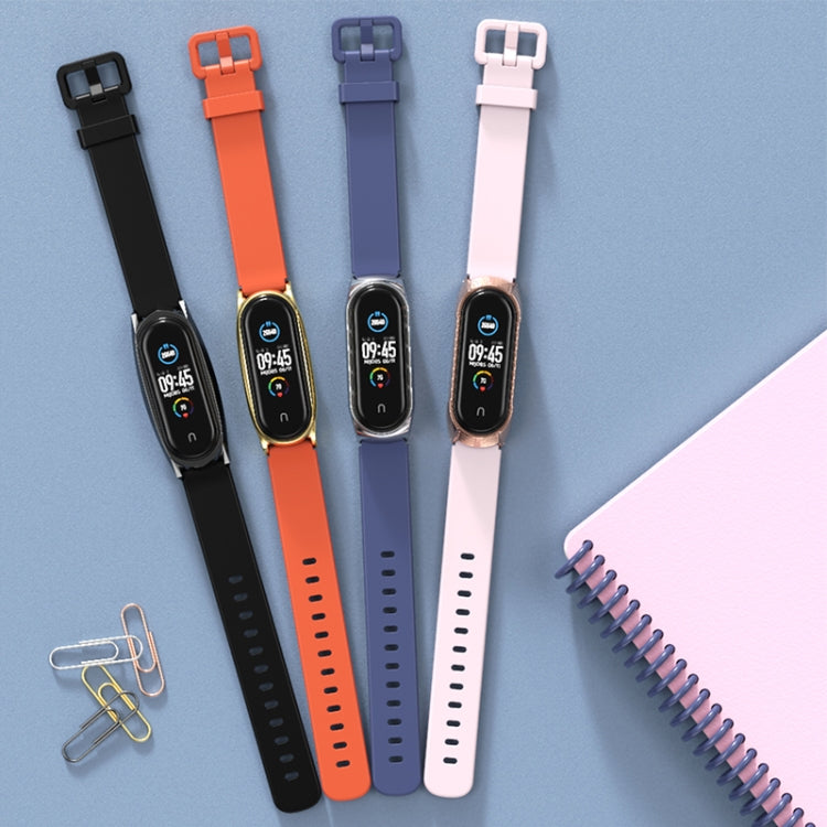 For Xiaomi Mi Band 3/4/5/6 Mijobs CS Silicone Waterproof Watch Band(Wine Red+Rose Gold) - Watch Bands by MIJOBS | Online Shopping UK | buy2fix