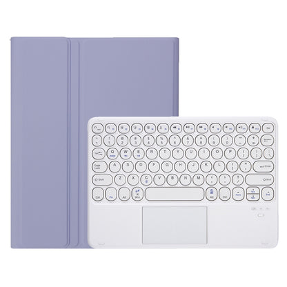 YA700B-A Candy Color Skin Feel Texture Round Keycap Bluetooth Keyboard Leather Case with Touchpad For Samsung Galaxy Tab S8 11 inch SM-X700 / SM-X706 & S7 11 inch SM-X700 / SM-T875(Purple) - Samsung Keyboard by buy2fix | Online Shopping UK | buy2fix