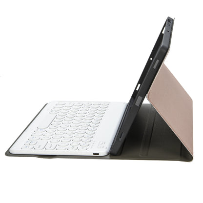 YA700B Lambskin Texture Voltage Round Keycap Bluetooth Keyboard Leather Case For Samsung Galaxy Tab S8 11 inch SM-X700 / SM-X706 & S7 11 inch SM-X700 / SM-T875(Rose Gold) - Samsung Keyboard by buy2fix | Online Shopping UK | buy2fix