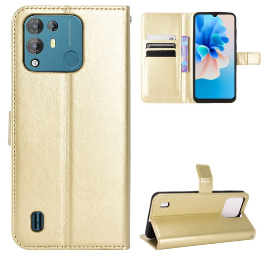 For Blackview A55 Pro Retro Crazy Horse Texture Leather Phone Case(Gold) - More Brand by buy2fix | Online Shopping UK | buy2fix