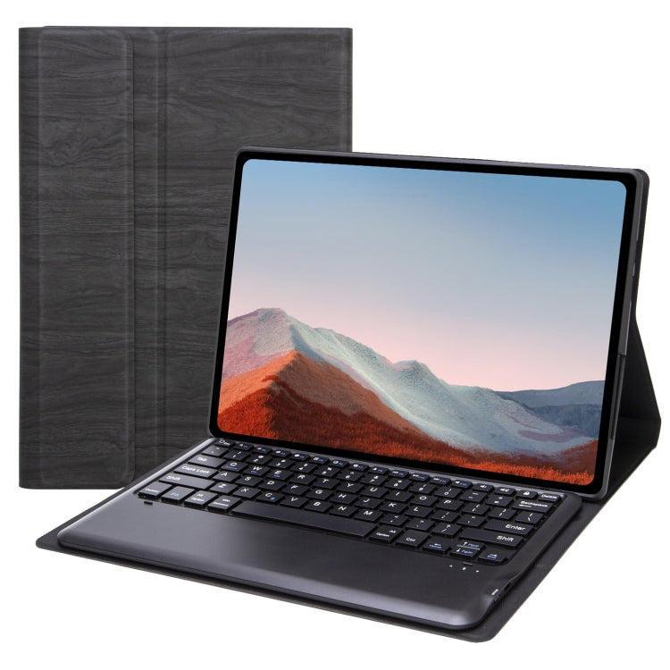 SF128 Tree Texture Bluetooth Keyboard Leather Tablet Case For Microsoft Surface Pro 8(Black) - Others Keyboard by buy2fix | Online Shopping UK | buy2fix