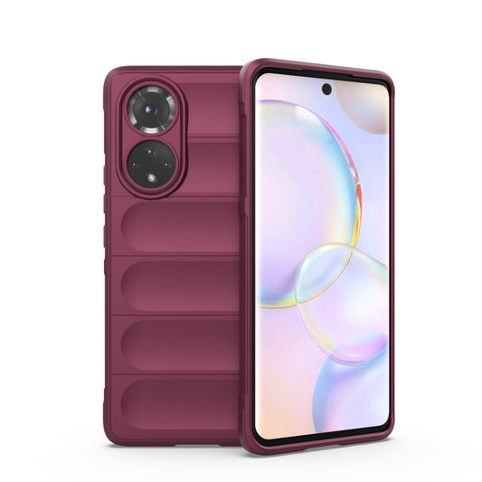 For Huawei Nova 9/Honor 50 Magic Shield TPU + Flannel Phone Case(Wine Red) - Huawei Cases by buy2fix | Online Shopping UK | buy2fix