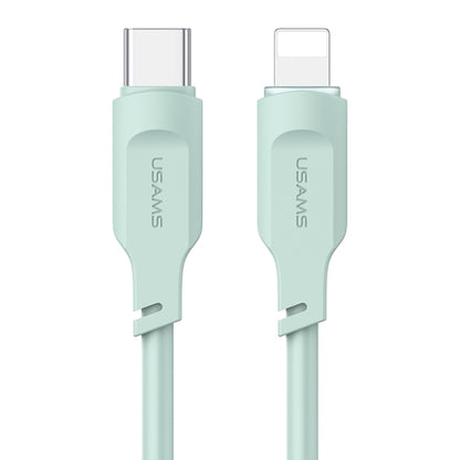 USAMS US-SJ566 Lithe Series 1.2m Type-C to 8 Pin PD 20W Fast Charging Cable with Light(Green) - 2 in 1 Cable by USAMS | Online Shopping UK | buy2fix