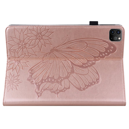 For iPad Pro 11 2022 / 2021 / 2020 / Air 2020 10.9 / 11 2024 Big Butterfly Embossed Smart Leather Tablet Case(Rose Gold) - iPad Pro 11 (2022/2021) Cases by buy2fix | Online Shopping UK | buy2fix