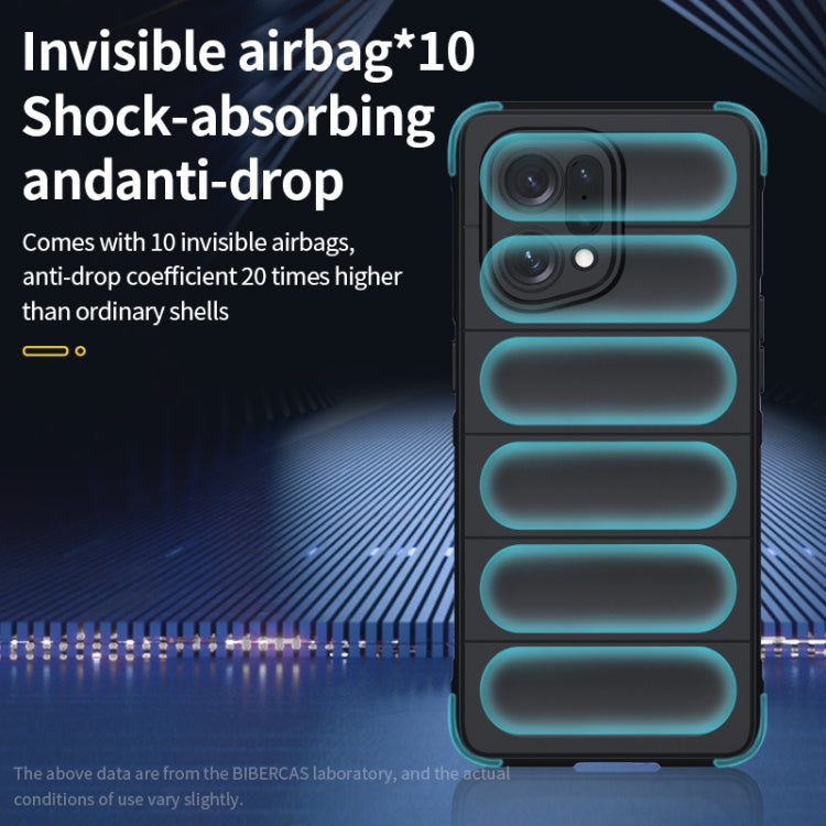 For OPPO Find X5 Magic Shield TPU + Flannel Phone Case(Dark Green) - OPPO Cases by buy2fix | Online Shopping UK | buy2fix