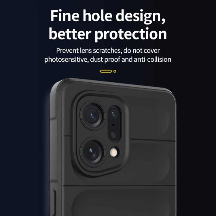 For OPPO Find X5 Magic Shield TPU + Flannel Phone Case(Dark Blue) - OPPO Cases by buy2fix | Online Shopping UK | buy2fix