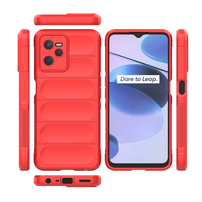 For OPPO Realme C35 Magic Shield TPU + Flannel Phone Case(Dark Green) - Realme Cases by buy2fix | Online Shopping UK | buy2fix