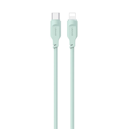 USAMS US-SJ566 Type-C / USB-C to 8 Pin PD 20W Fast Charing Data Cable with Light, Length: 1.2m(Green) - 2 in 1 Cable by USAMS | Online Shopping UK | buy2fix