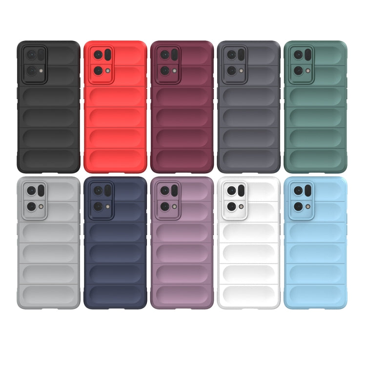 For OPPO Reno7 Pro 5G Magic Shield TPU + Flannel Phone Case(White) - OPPO Cases by buy2fix | Online Shopping UK | buy2fix