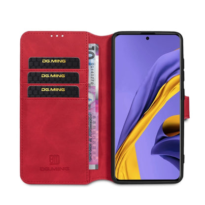 For Galaxy A71 DG.MING Retro Oil Side Horizontal Flip Case with Holder & Card Slots & Wallet(Red) - Galaxy Phone Cases by DG.MING | Online Shopping UK | buy2fix