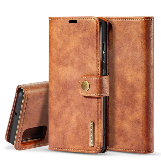 For Galaxy A51 DG.MING Crazy Horse Texture Flip Detachable Magnetic Leather Case with Holder & Card Slots & Wallet(Brown) - Galaxy Phone Cases by DG.MING | Online Shopping UK | buy2fix