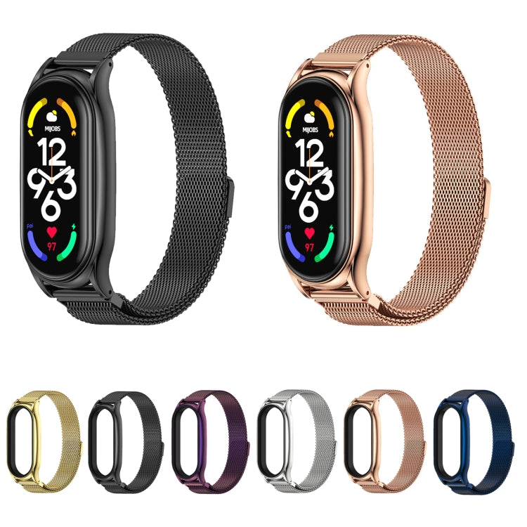 For Xiaomi Mi Band 7 / 7 NFC MIJOBS Milan Magnetic Plus Stainless Steel Watch Band(Gold) - Watch Bands by MIJOBS | Online Shopping UK | buy2fix