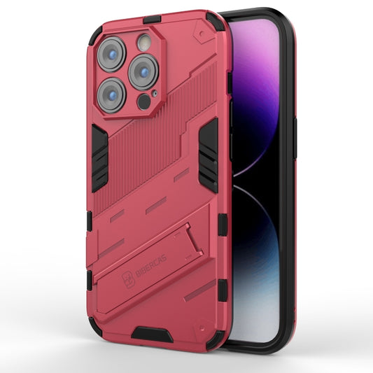 For iPhone 14 Pro Max Punk Armor 2 in 1 PC + TPU Phone Case (Light Red) - iPhone 14 Pro Max Cases by buy2fix | Online Shopping UK | buy2fix