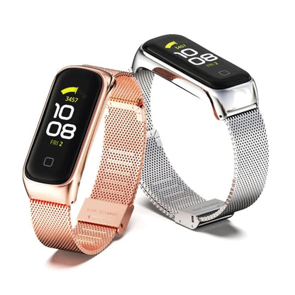 For Samsung Galaxy Fit 2 MIJOBS Milan Buckle Stainless Steel Watch Band(Gold) - Watch Bands by MIJOBS | Online Shopping UK | buy2fix