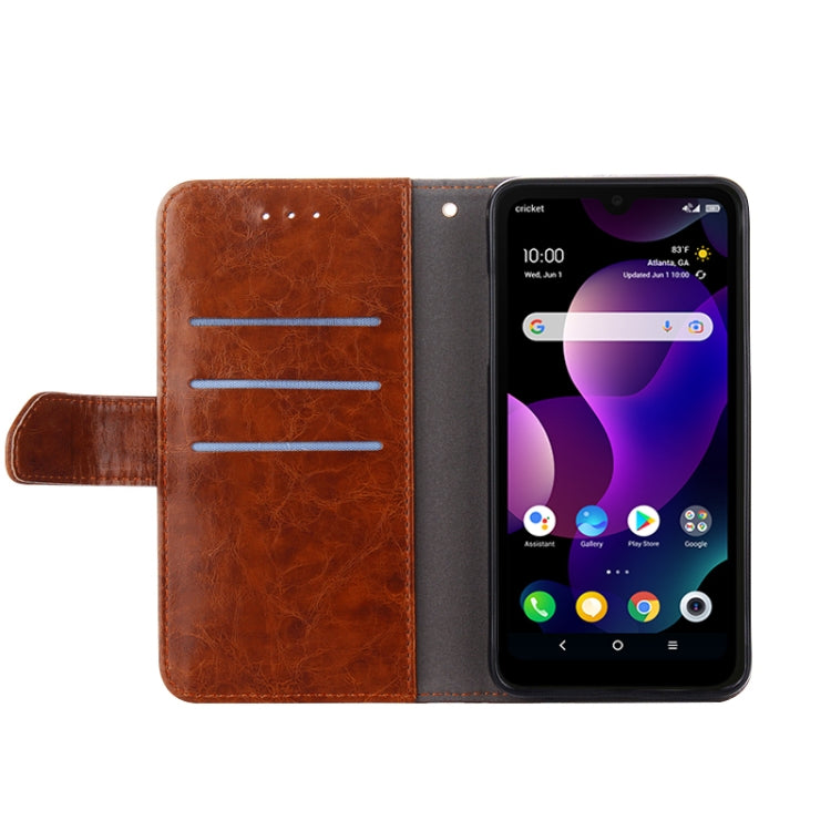 For Blackview A70 Geometric Stitching Horizontal Flip Leather Phone Case(Dark Brown) - More Brand by buy2fix | Online Shopping UK | buy2fix